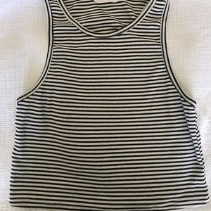 black and white striped crop top
